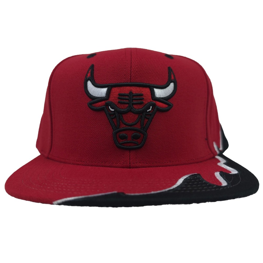Chicago Bulls Mitchell & Ness NBA Snapback Hat Cap 3D Logo Rising Tide Red NWT